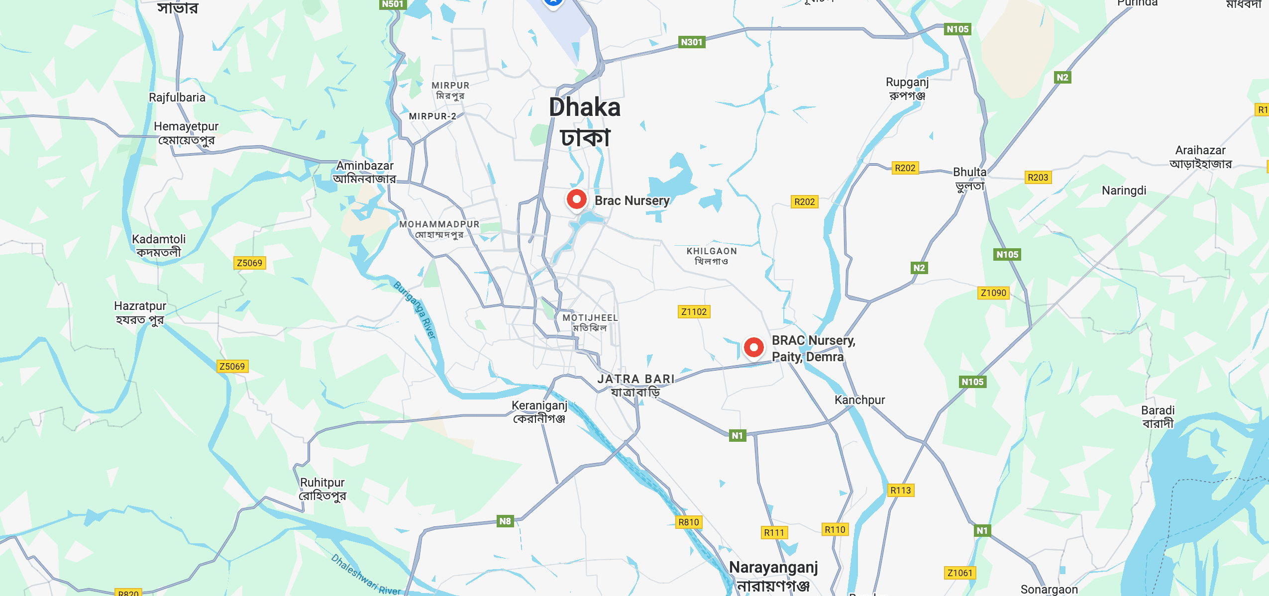 BRAC Nursery growing network map